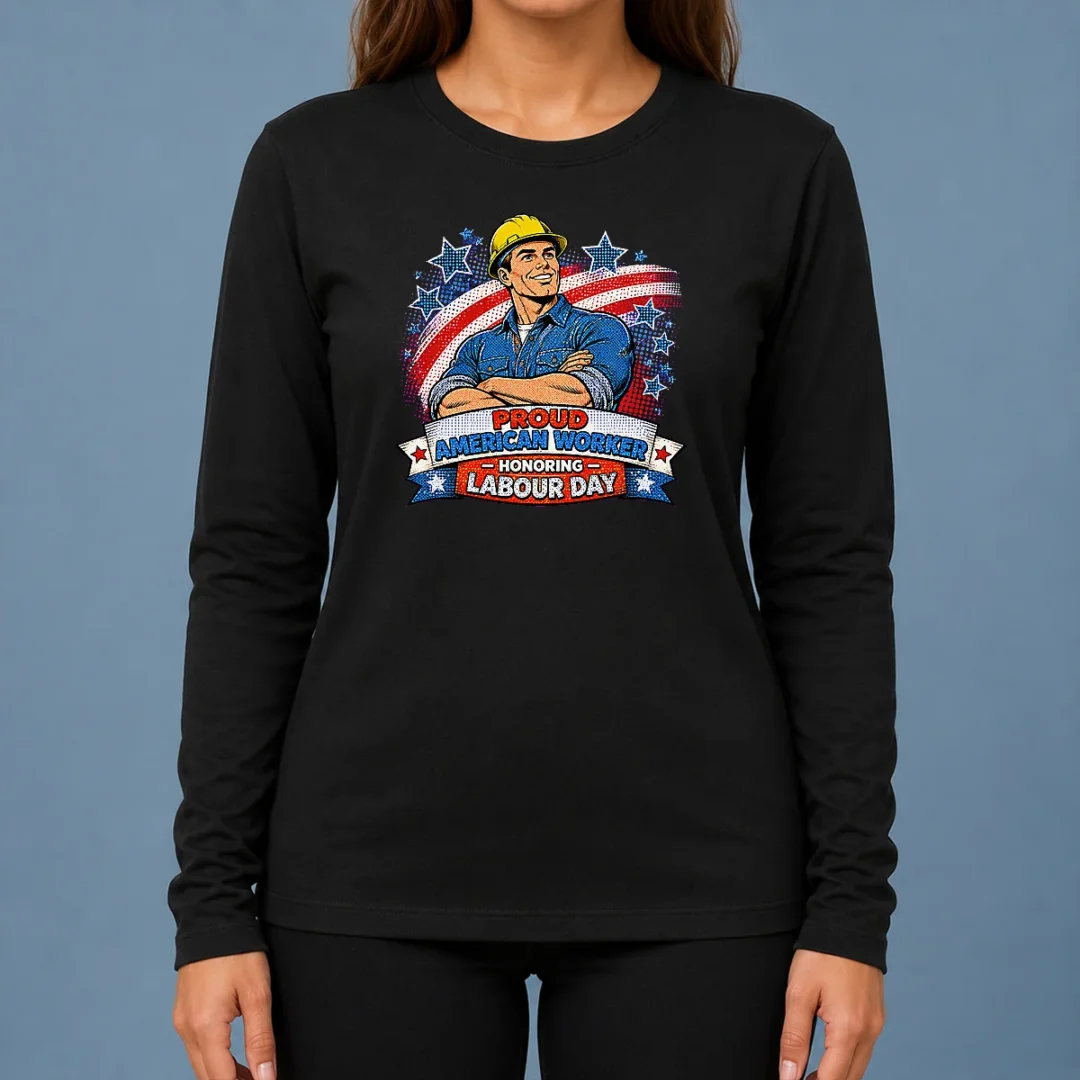 nice-patriotic-labour-day-worker-pop-art-long-sleeve-shirt Nice Patriotic Labour Day Worker Pop Art Long Sleeve Shirt