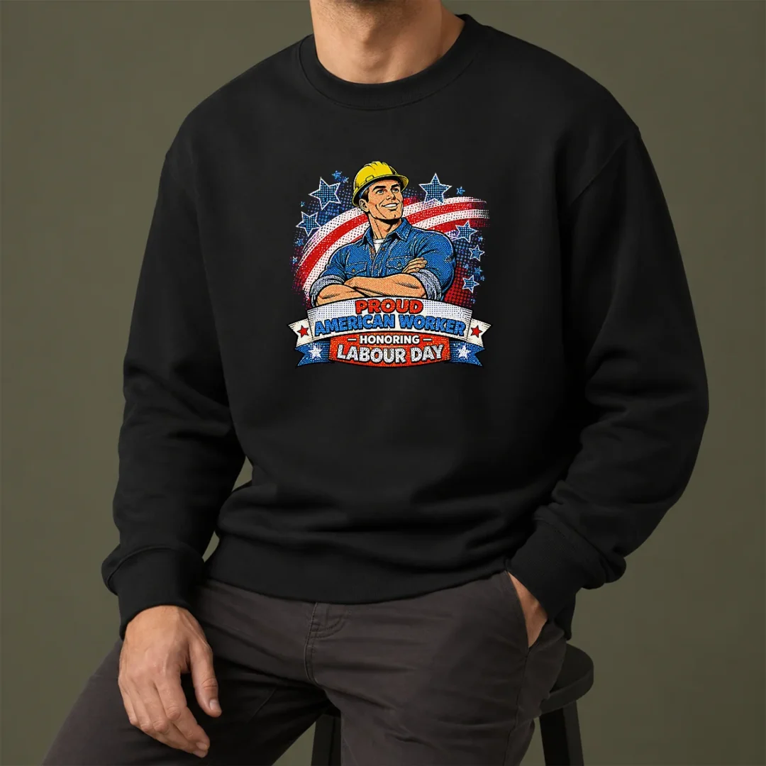 nice-patriotic-labour-day-worker-pop-art-sweater Nice Patriotic Labour Day Worker Pop Art Sweater