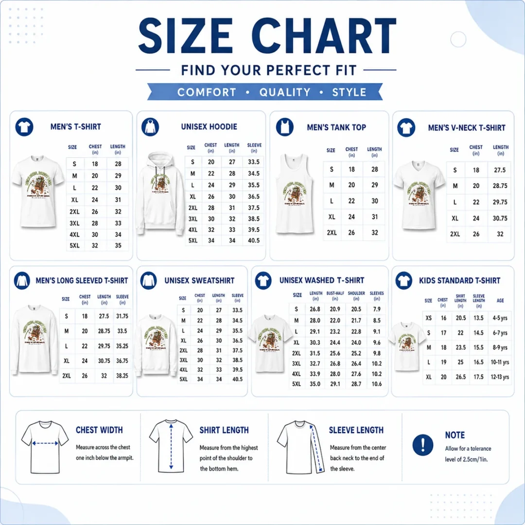 nice-premium-hot-hike-more-worry-less-a-walk-in-nature-walks-the-soul-back-home-size-chart Size chart for Nice Premium Hot Hike More Worry Less A Walk In Nature Walks The Soul Back Home with measurements in inches and cm to help choose the right fit