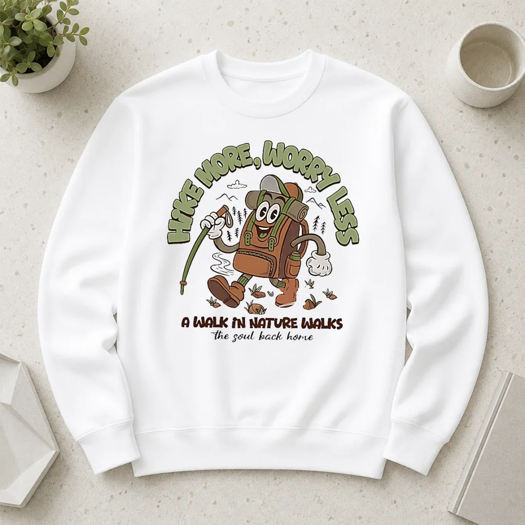 nice-premium-hot-hike-more-worry-less-a-walk-in-nature-walks-the-soul-back-home-sweater Nice Premium Hot Hike More Worry Less A Walk In Nature Walks The Soul Back Home Sweater
