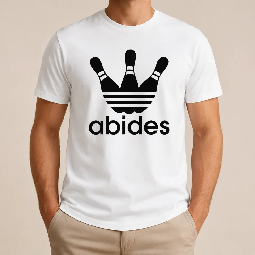 Nice Premium The Dude Abides Bowling Logo The Big Lebowski t shirt Nice Premium The Dude Abides Bowling Logo The Big Lebowski