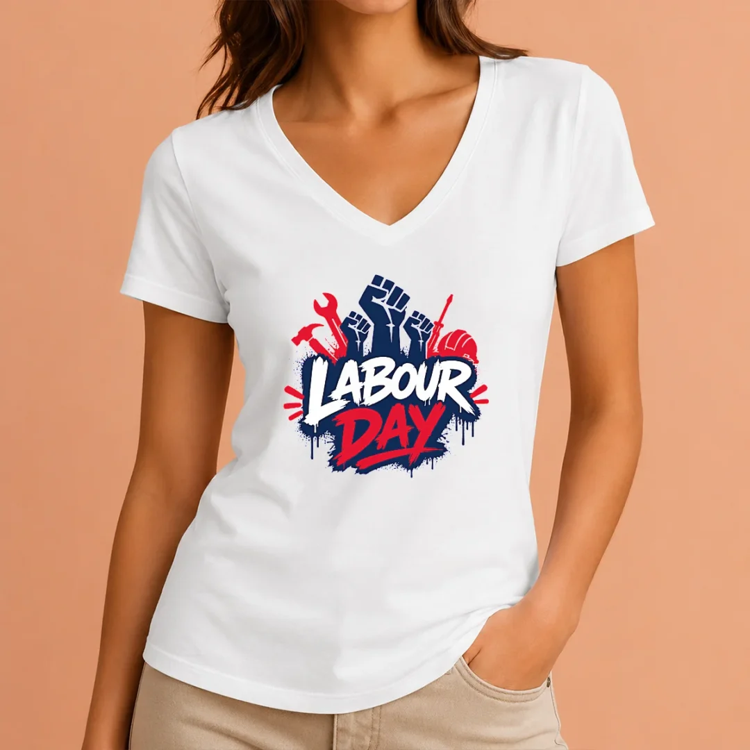nice-pretty-labour-day-raised-fists-tools-paint-splatter-protest-v-neck-shirt Nice Pretty Labour Day Raised Fists Tools Paint Splatter Protest V-Neck Shirt
