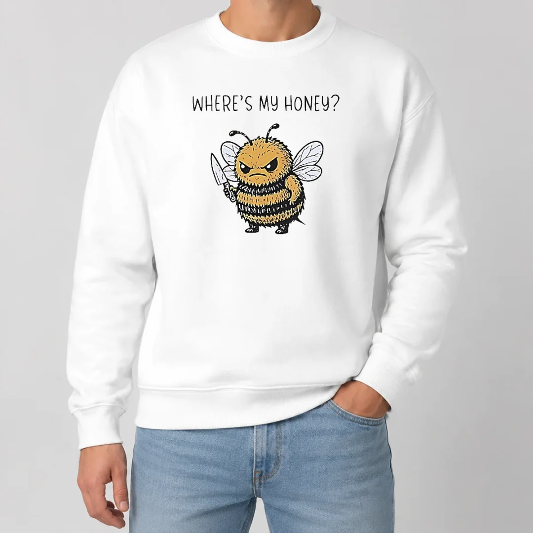 Nice Pretty Where'S My Honey Angry Bee With A Knife Sweater Nice Pretty Where'S My Honey Angry Bee With A Knife Sweater