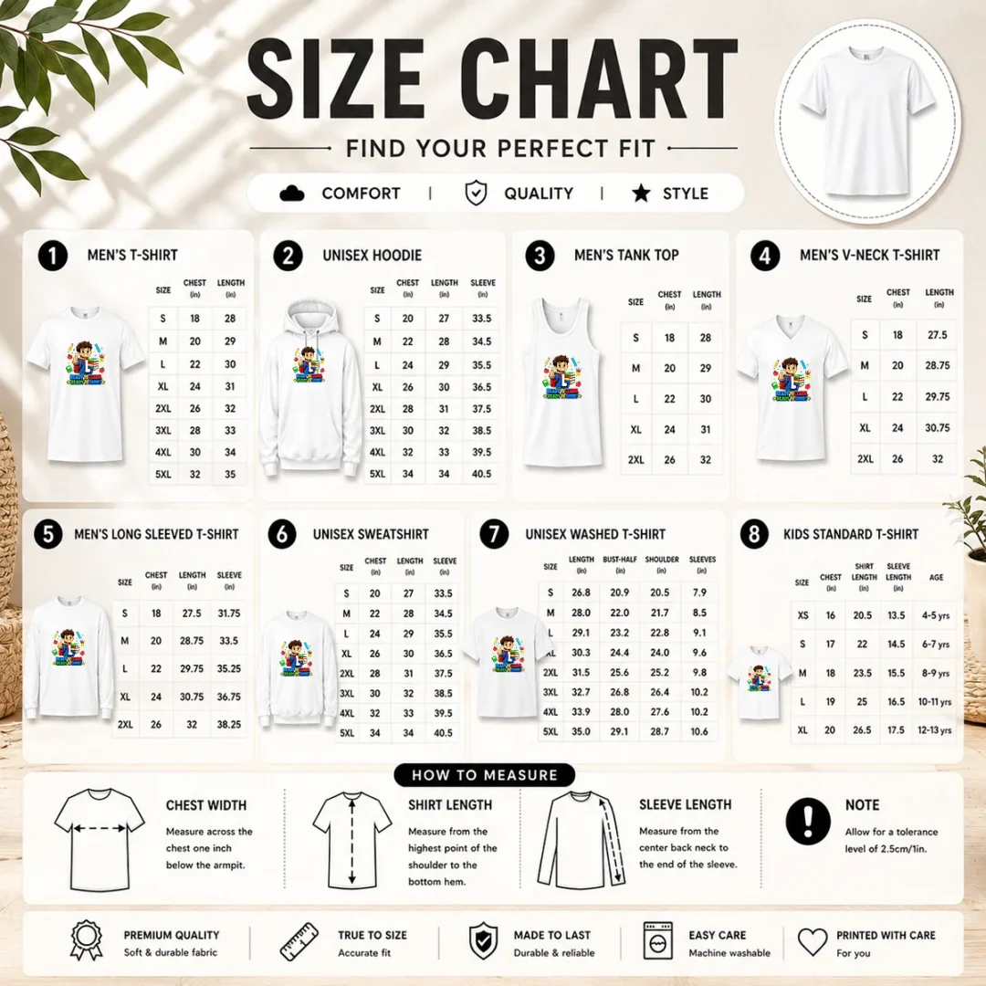 nice-ready-to-shine-back-to-school-spirit-size-chart Size chart for Nice Ready To Shine Back To School Spirit with measurements in inches and cm to help choose the right fit
