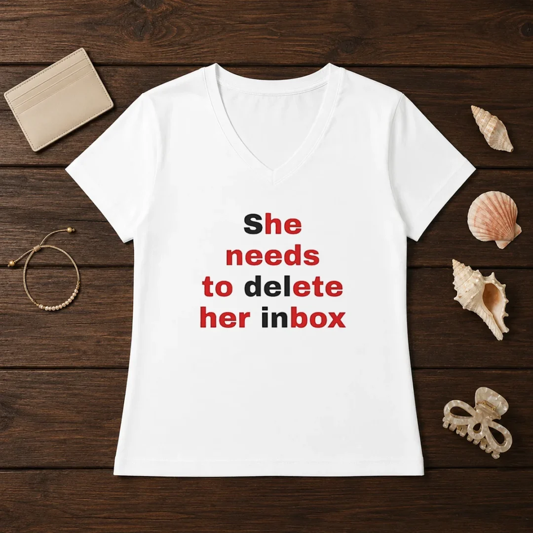 nice-she-needs-to-delete-her-inbox-quote-email-v-neck-shirt Nice She Needs To Delete Her Inbox Quote Email V-Neck Shirt