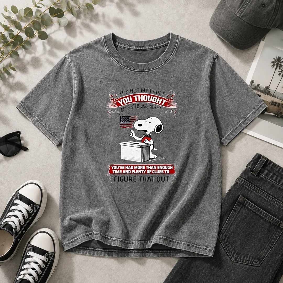 nice-snoopy-it-s-not-my-fault-you-thought-my-sister-was-normal-washed-t-shirt-1 Nice Snoopy It'S Not My Fault You Thought My Sister Was Normal Washed T-Shirt