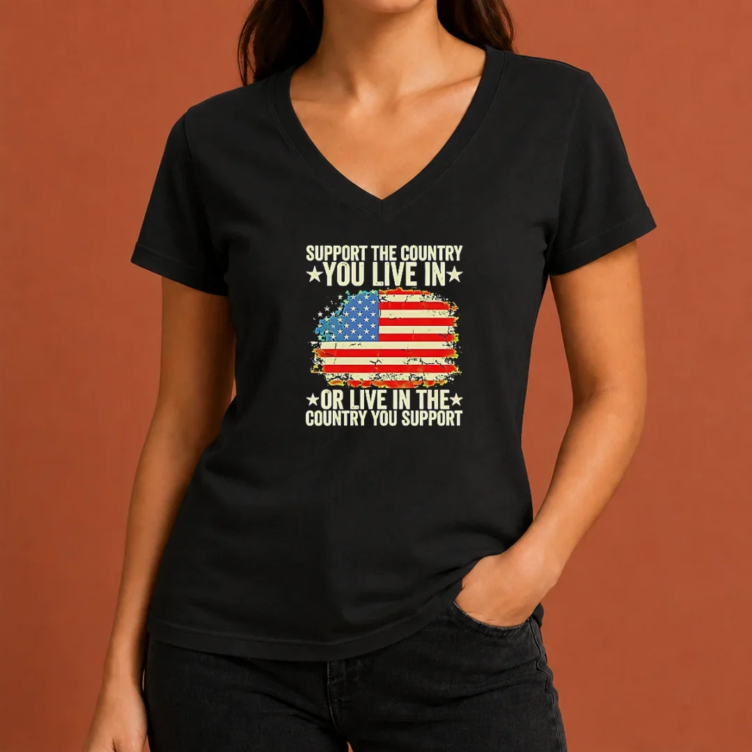 nice-support-the-country-you-live-in-or-live-in-the-country-you-support-distressed-flag-v-neck-shirt Nice Support The Country You Live In Or Live In The Country You Support Distressed Flag V-Neck Shirt