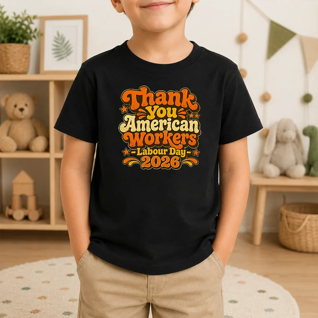 Nice Top Labour Day 2026 Thank You American Workers Groovy Retro Shir Kids T Shirt Nice Top Labour Day 2026 Thank You American Workers Groovy Retro Shir Kids T-Shirt