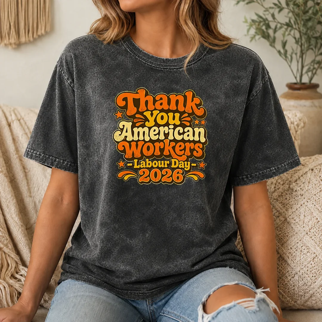Nice Top Labour Day 2026 Thank You American Workers Groovy Retro Shir Washed T Shirt Nice Top Labour Day 2026 Thank You American Workers Groovy Retro Shir Washed T-Shirt