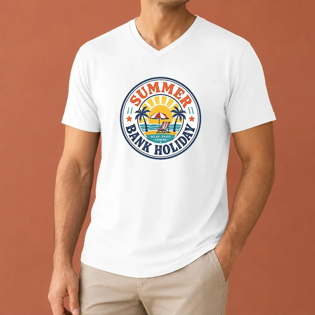 nice-top-vintage-badge-summer-bank-holiday-relax-enjoy-unwind-v-neck-shirt Nice Top Vintage Badge Summer Bank Holiday Relax Enjoy Unwind V-Neck Shirt