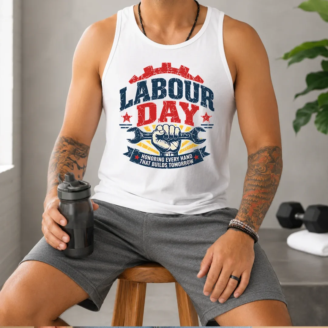 nice-vintage-distressed-labour-day-honoring-builders-fist-tank-top Nice Vintage Distressed Labour Day Honoring Builders Fist Tank Top