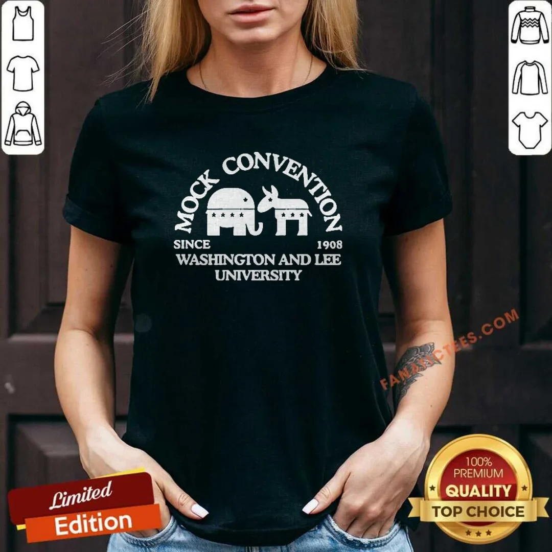 nice-washington-and-lee-university-mock-convention-since-1908-v-neck-shirt Nice Washington And Lee University Mock Convention Since 1908 Shirt - Image 2