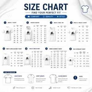 Size chart for Premium Do More Of What Makes You Happy Black Cat with measurements in inches and cm to help choose the right fit