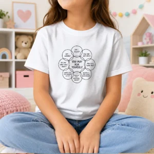 Top You May Ask Yourself Talking Heads Lyrics Venn Diagram Kids T-Shirt