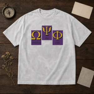 Official Omega PSI PHI Logo Washed T-Shirt