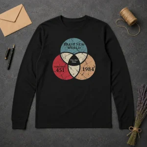 Pretty Awesome Dystopia Venn You Are Here Geek Long Sleeve Shirt