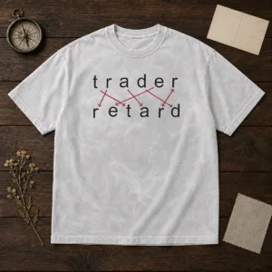 Good Trader Retard Wordplay Stock Market Trading Washed T-Shirt