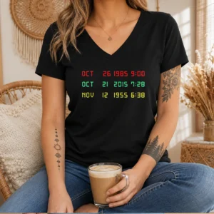 Original Time Machine Three Dates Geek V-Neck Shirt