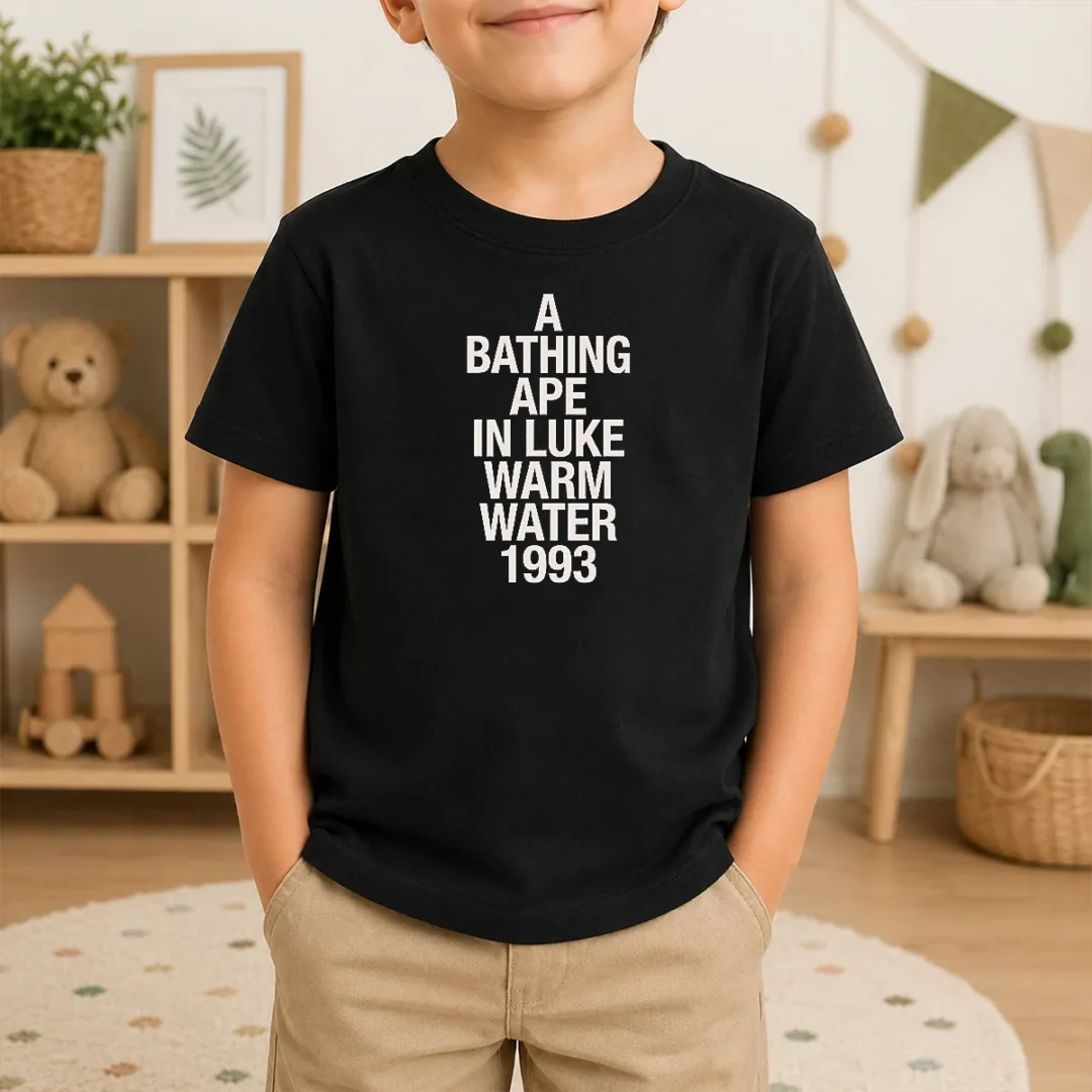 Official A Bathing Ape In Luke Warm Water 1993 Bape Kids T Shirt Official A Bathing Ape In Luke Warm Water 1993 Bape Kids T-Shirt