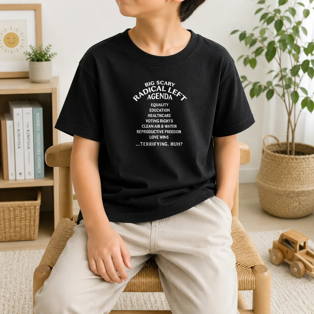 official-big-scary-radical-left-agenda-equality-education-healthcare-voting-rights-kids-t-shirt-kid-t-shirt Official Big Scary Radical Left Agenda Equality Education Healthcare Voting Rights Kids T-Shirt