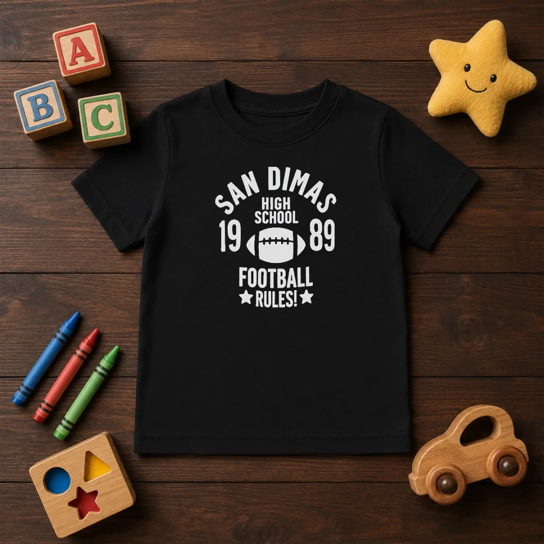 official-brandon-walker-san-dimas-high-school-1989-football-rules-kids-t-shirt Official Brandon Walker San Dimas High School 1989 Football Rules Kids T-Shirt