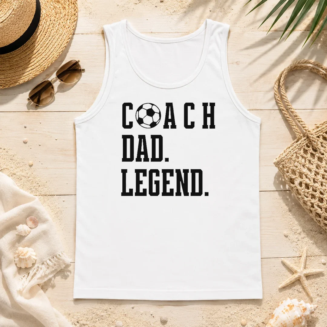 Official Coach Dad Legend Soccer Ball Typography Tank Top Official Coach Dad Legend Soccer Ball Typography Tank Top