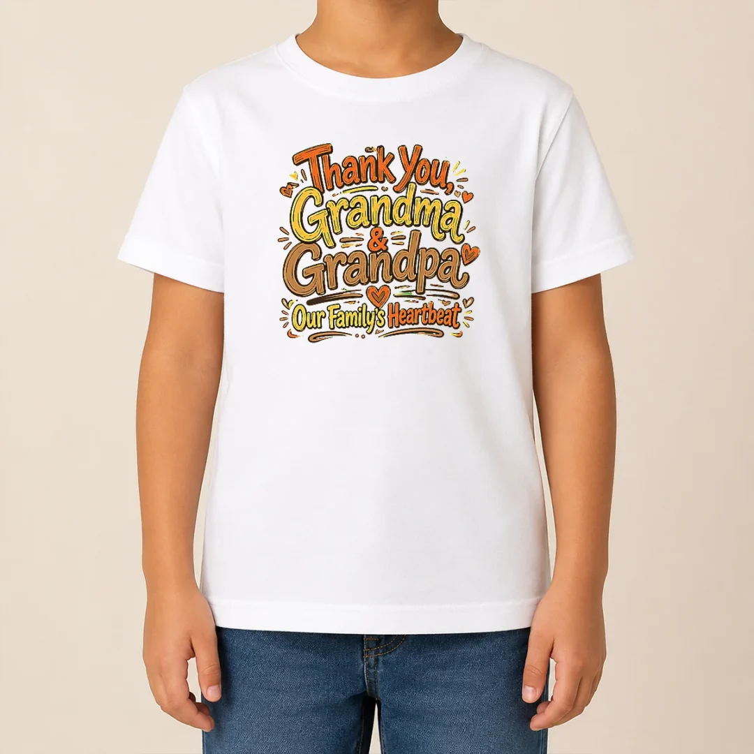 Official Funny Grandparents Day Thank You Heartbeat Doodle Kids T Shirt Official Funny Grandparents Day Thank You Heartbeat Doodle Kids T-Shirt