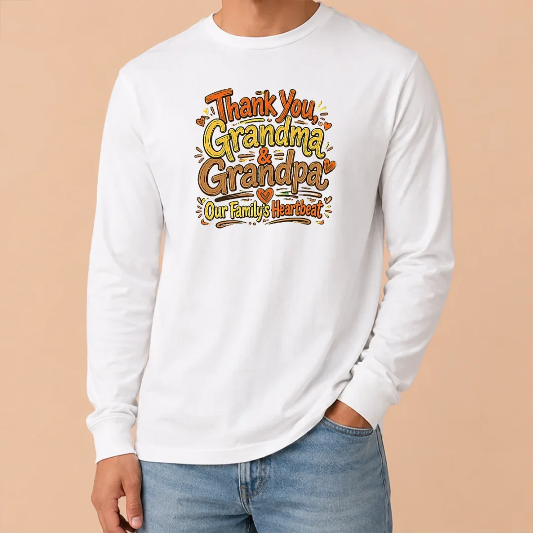 Official Funny Grandparents Day Thank You Heartbeat Doodle Long Sleeve Shirt Official Funny Grandparents Day Thank You Heartbeat Doodle Long Sleeve Shirt