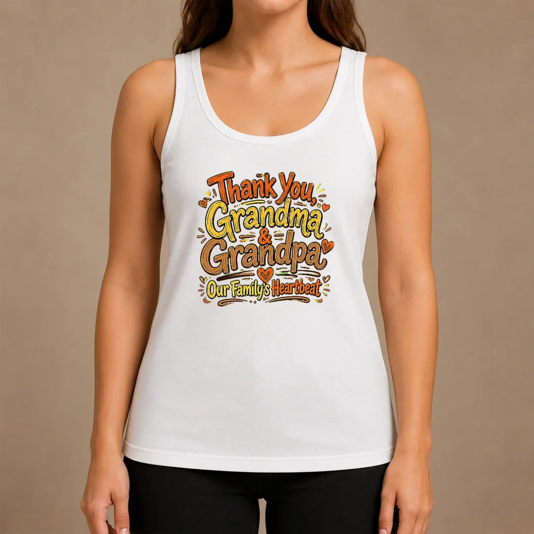 Official Funny Grandparents Day Thank You Heartbeat Doodle Tank Top Official Funny Grandparents Day Thank You Heartbeat Doodle Tank Top