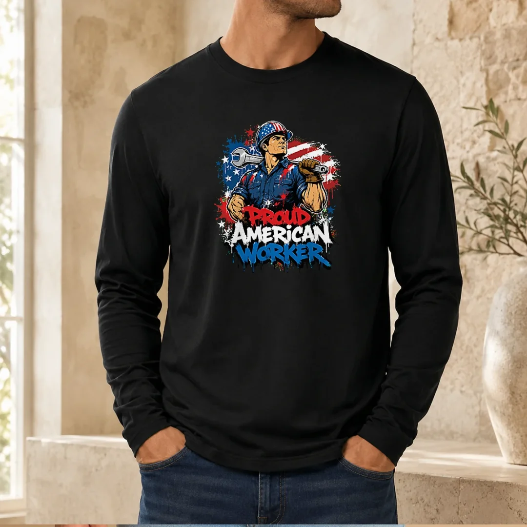official-good-american-labour-day-proud-worker-graffiti-long-sleeve-shirt Official Good American Labour Day Proud Worker Graffiti Long Sleeve Shirt