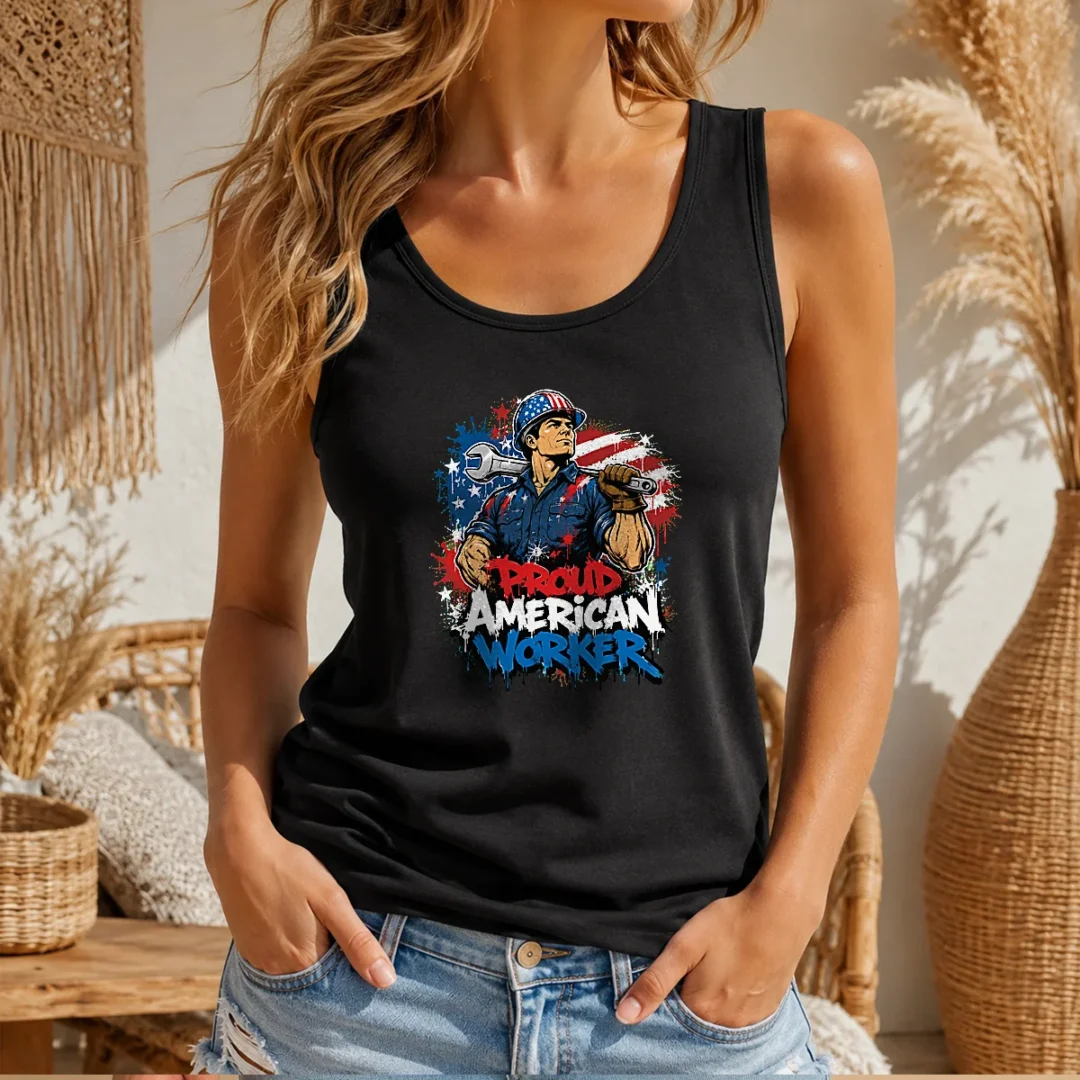 official-good-american-labour-day-proud-worker-graffiti-tank-top Official Good American Labour Day Proud Worker Graffiti Tank Top