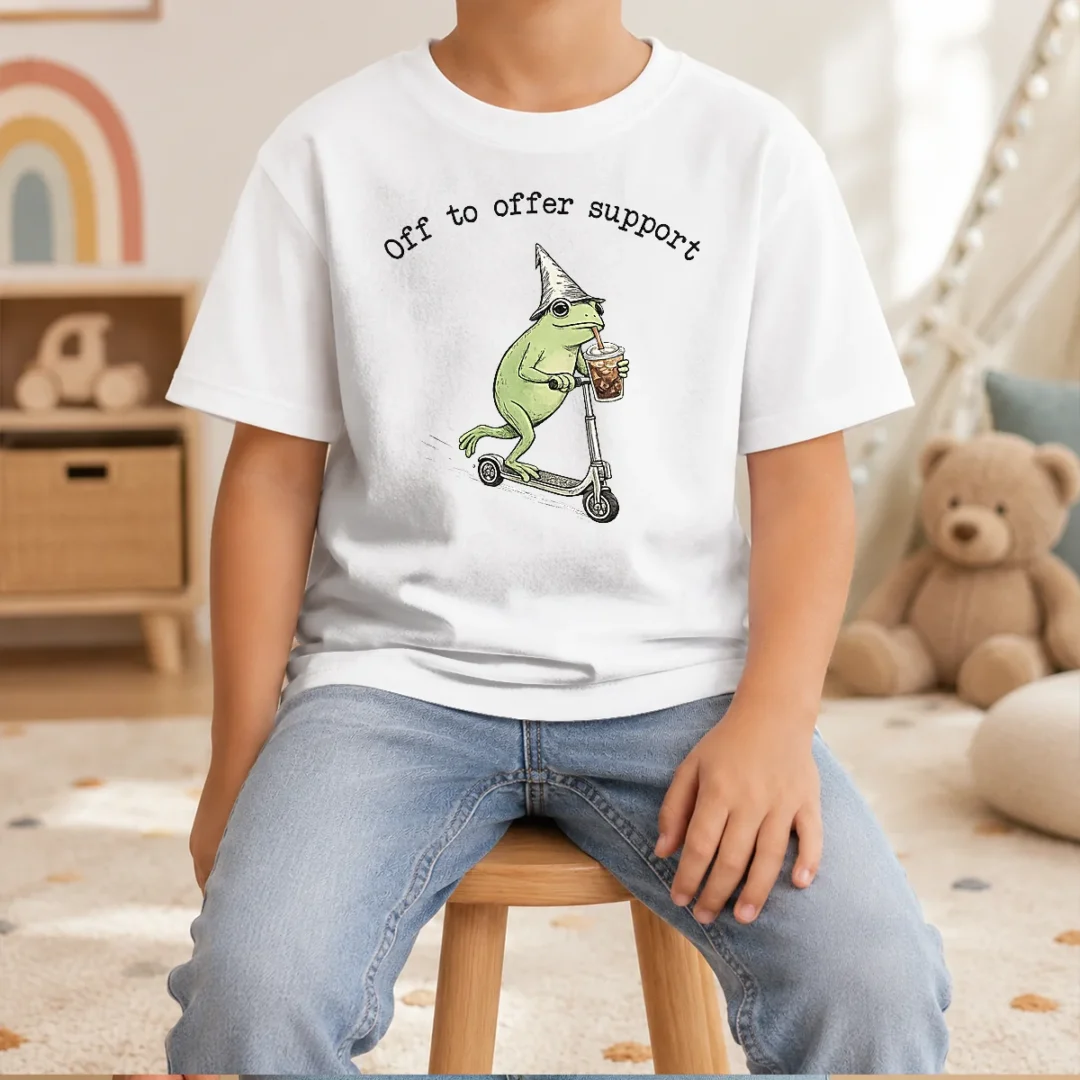 official-good-support-staff-paraprofessional-back-to-school-frog-iced-coffee-kids-t-shirt Official Good Support Staff Paraprofessional Back To School Frog Iced Coffee Kids T-Shirt