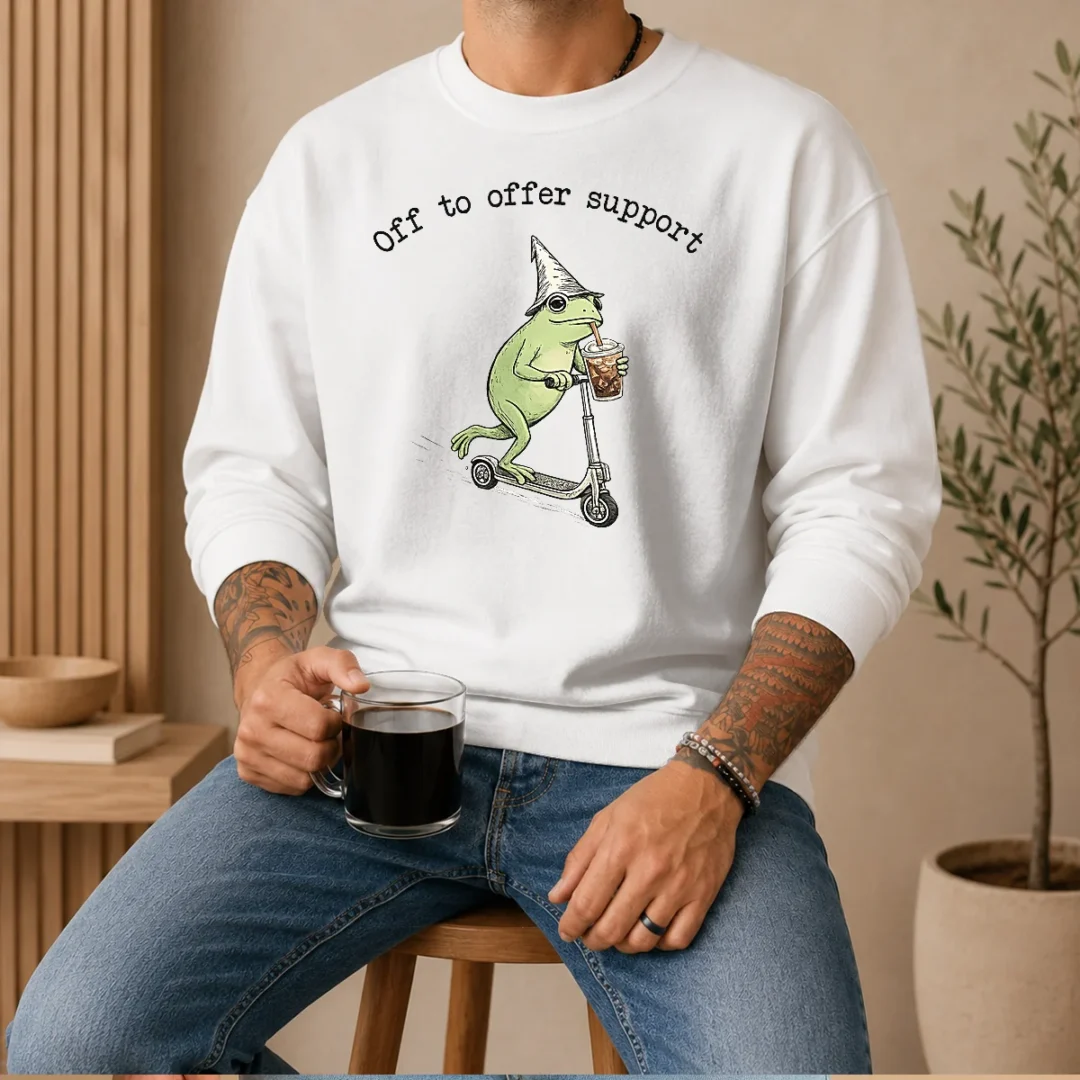 official-good-support-staff-paraprofessional-back-to-school-frog-iced-coffee-sweater Official Good Support Staff Paraprofessional Back To School Frog Iced Coffee Sweater