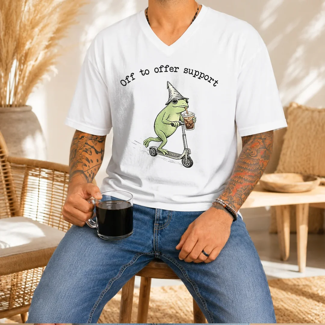 official-good-support-staff-paraprofessional-back-to-school-frog-iced-coffee-v-neck-shirt-1 Official Good Support Staff Paraprofessional Back To School Frog Iced Coffee V-Neck Shirt