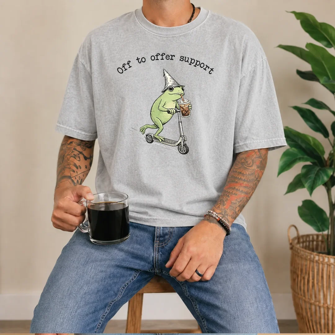 official-good-support-staff-paraprofessional-back-to-school-frog-iced-coffee-washed-t-shirt Official Good Support Staff Paraprofessional Back To School Frog Iced Coffee Washed T-Shirt