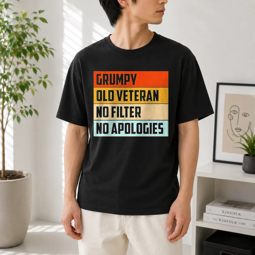 official-grumpy-old-veteran-no-filter-no-apologies-retro-t-shirt-1 Official Grumpy Old Veteran No Filter No Apologies Retro