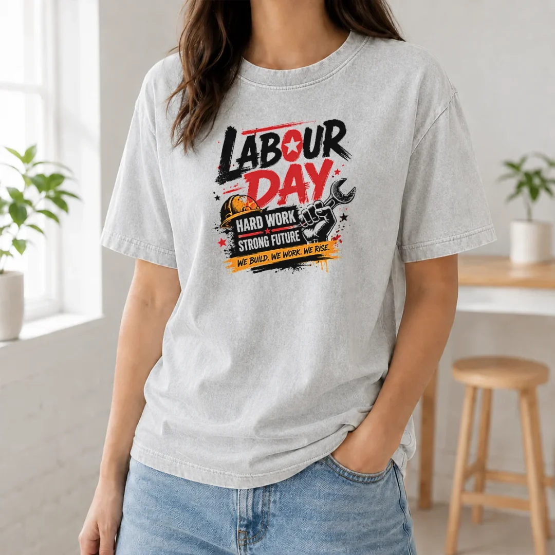 Official Grunge Labour Day Hard Work Strong Future Fist Washed T Shirt Official Grunge Labour Day Hard Work Strong Future Fist Washed T-Shirt