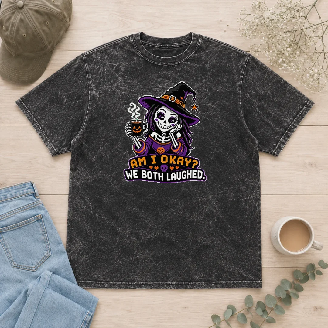 official-halloween-coffee-skeleton-girl-pixel-washed-t-shirt Official Halloween Coffee Skeleton Girl Pixel Washed T-Shirt
