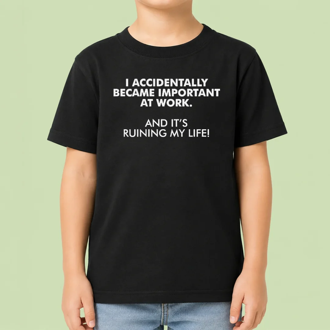 official-i-accidentally-became-important-at-work-geek-kids-t-shirt Official I Accidentally Became Important At Work Geek Kids T-Shirt
