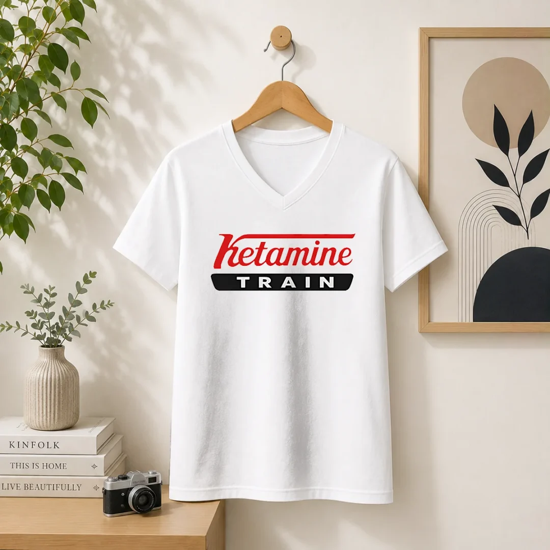 official-ketamine-train-parody-logo-v-neck-shirt Official Ketamine Train Parody Logo V-Neck Shirt