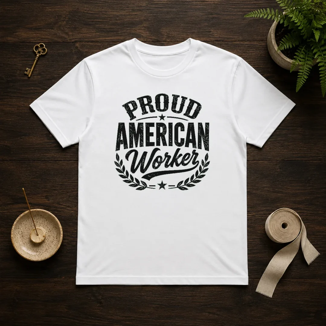 official-labour-day-proud-american-worker-silhouette-t-shirt Official Labour Day Proud American Worker Silhouette