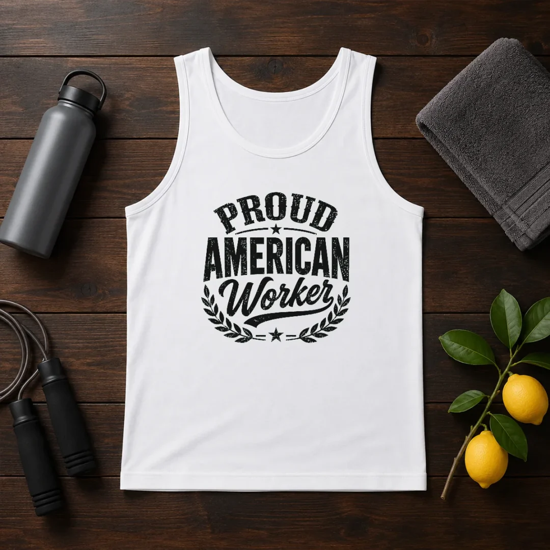 official-labour-day-proud-american-worker-silhouette-tank-top Official Labour Day Proud American Worker Silhouette Tank Top