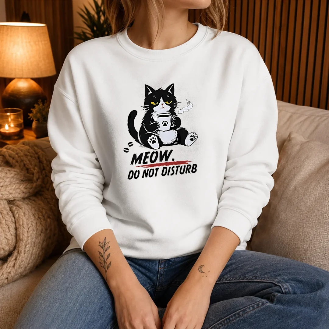official-meow-do-not-disturb-grumpy-cat-with-coffee-sweater Official Meow Do Not Disturb Grumpy Cat With Coffee Sweater