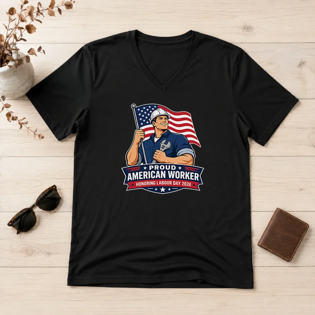 official-original-labour-day-proud-american-worker-vector-v-neck-shirt Official Original Labour Day Proud American Worker Vector V-Neck Shirt