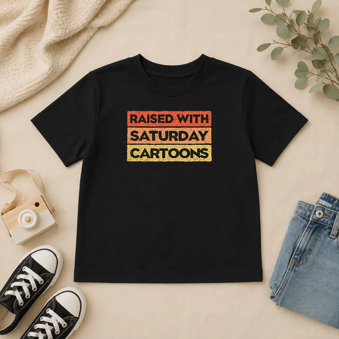 Official Original Raised With Saturday Cartoons Kids T Shirt Official Original Raised With Saturday Cartoons Kids T-Shirt