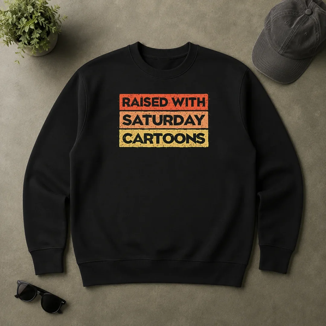 Official Original Raised With Saturday Cartoons Sweater Official Original Raised With Saturday Cartoons Sweater