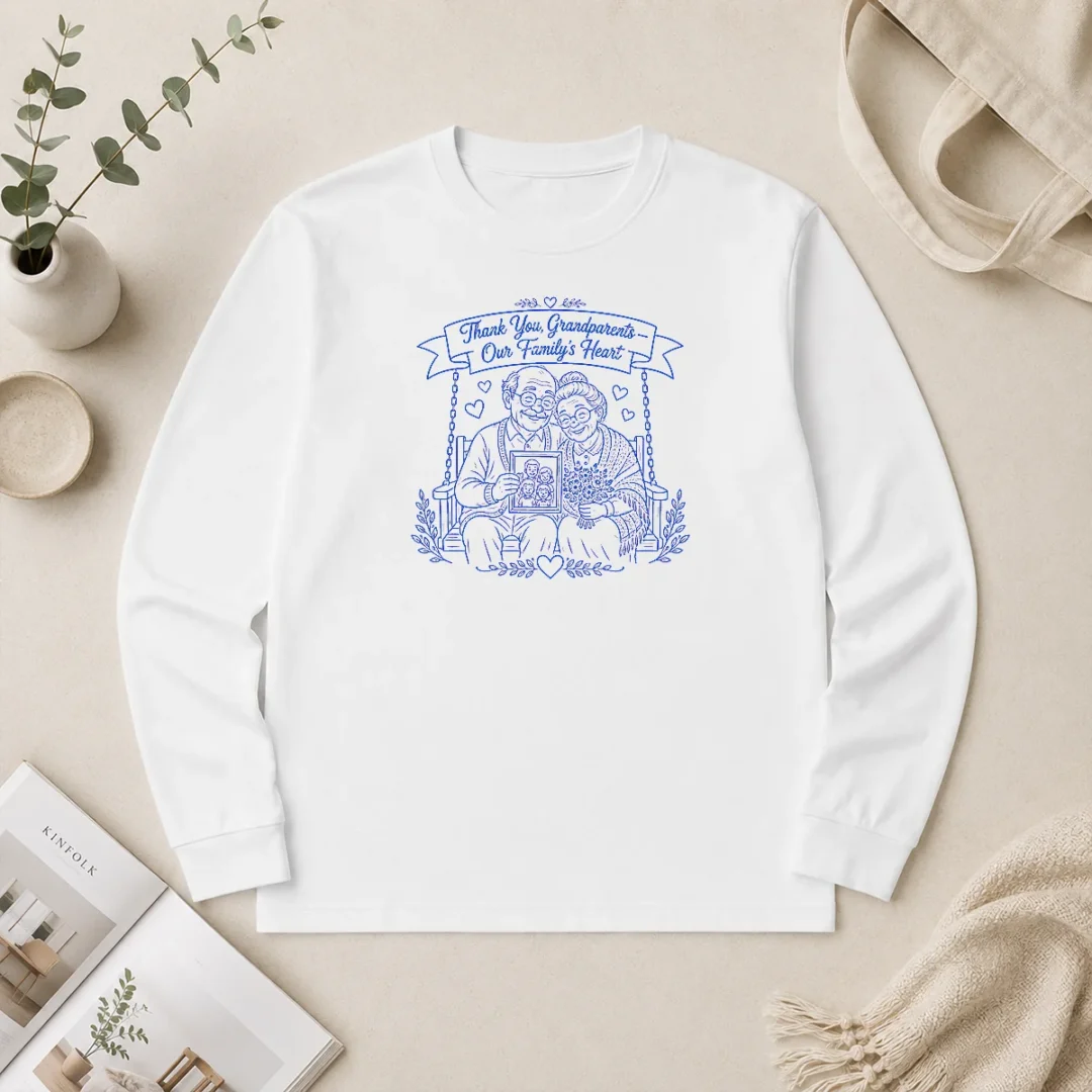 Official Perfect Grandparents Day Gratitude Line Art Family Long Sleeve Shirt Official Perfect Grandparents Day Gratitude Line Art Family Long Sleeve Shirt