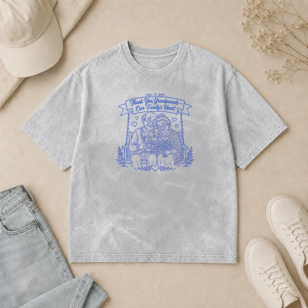 Official Perfect Grandparents Day Gratitude Line Art Family Washed T Shirt Official Perfect Grandparents Day Gratitude Line Art Family Washed T-Shirt