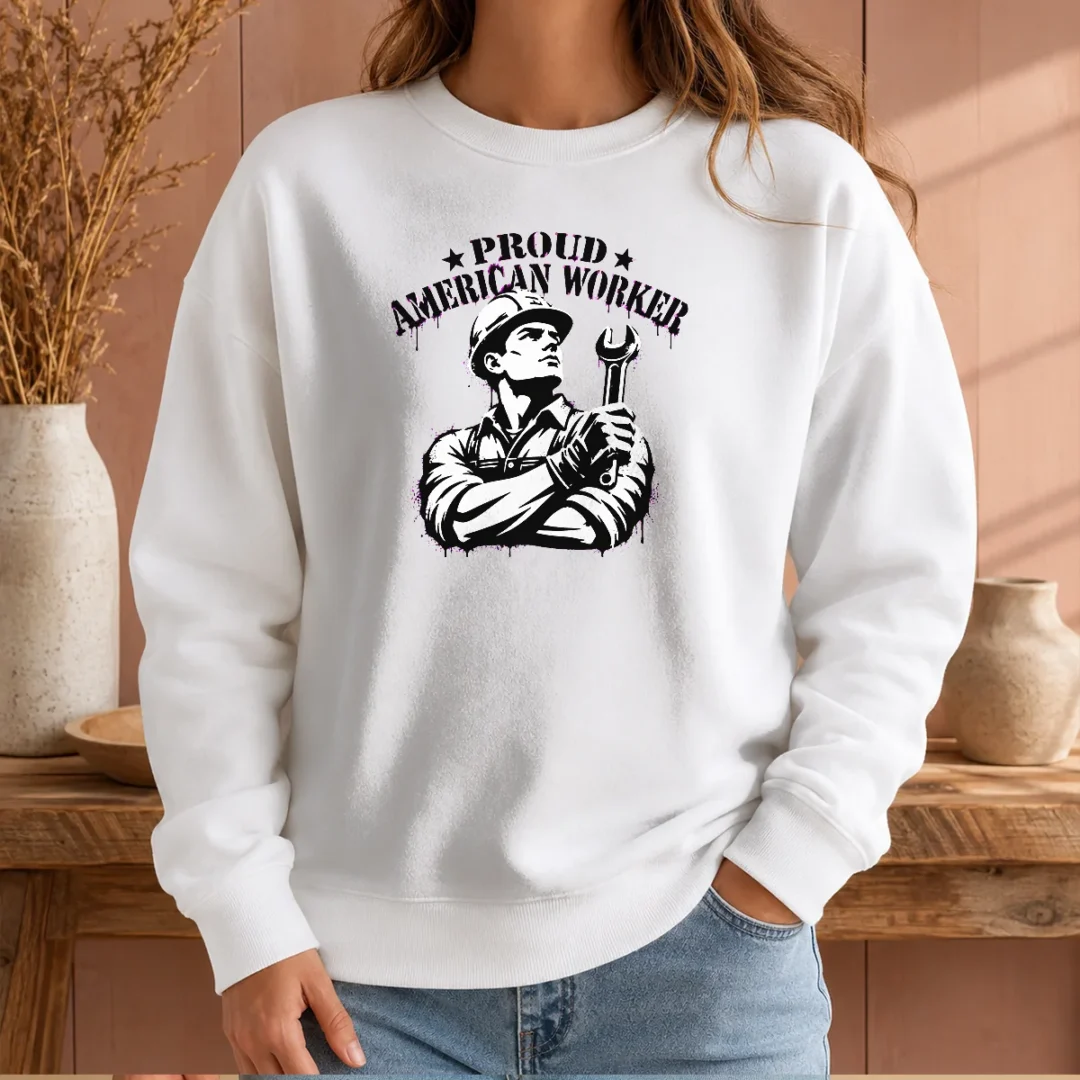 official-pretty-labour-day-proud-american-worker-stencil-sweater Official Pretty Labour Day Proud American Worker Stencil Sweater
