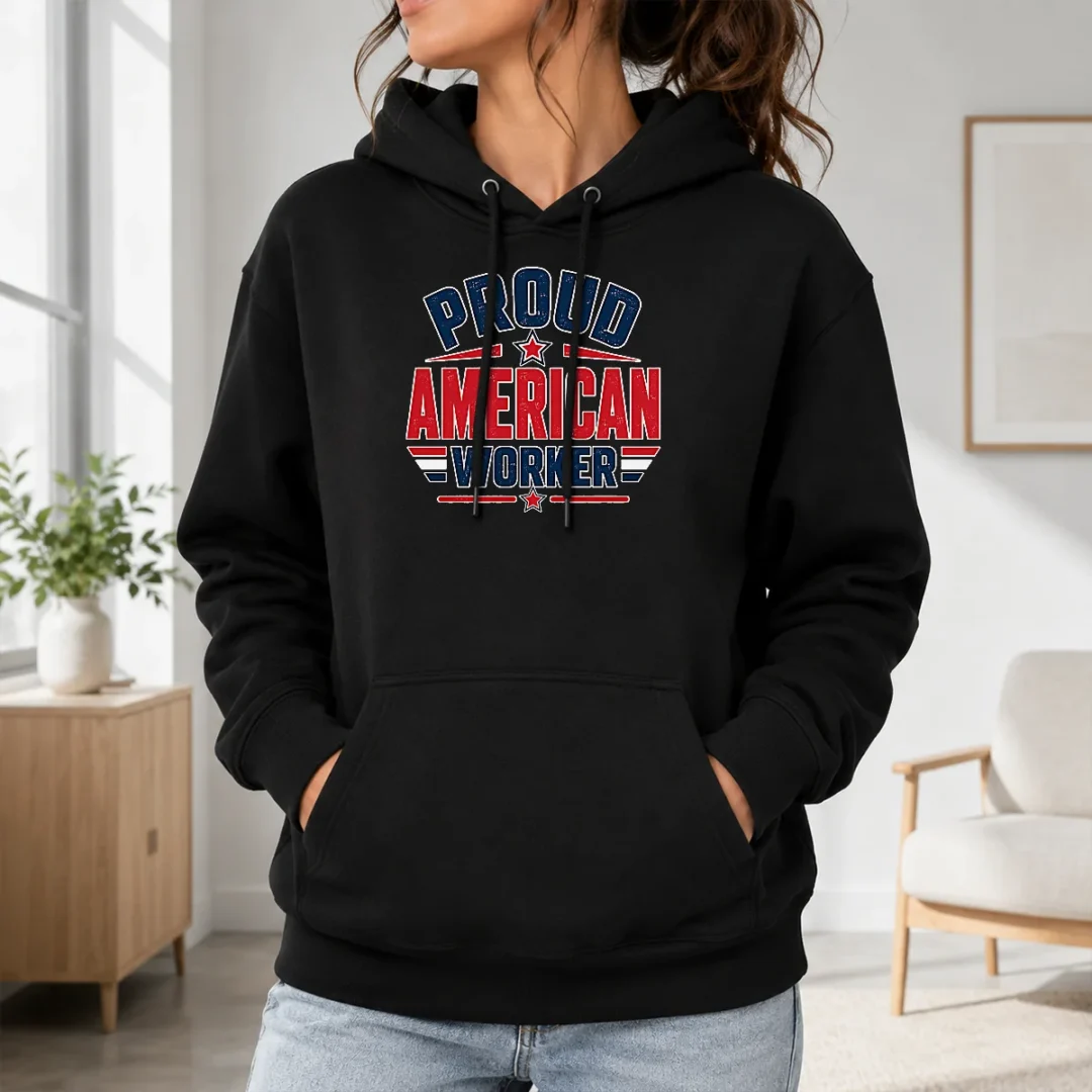 Official Proud American Worker Labour Day Vector Hoodie Official Proud American Worker Labour Day Vector Hoodie